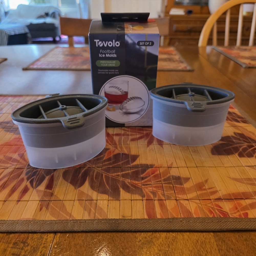 Gray Football Ice Molds Set